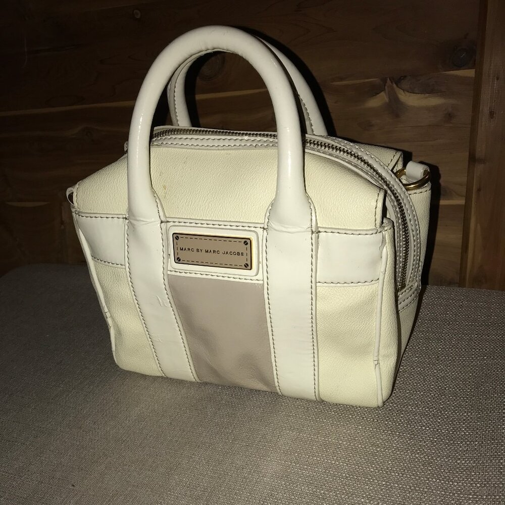 Rare Marc by Marc Jacobs Marc'D & Check'D Small Satchel in White Birch